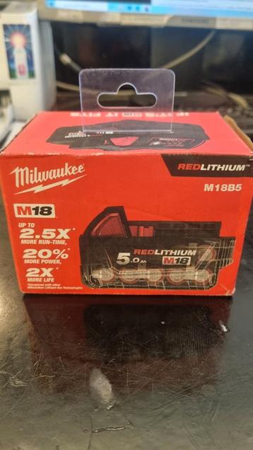 Milwaukee M18B5 5.0Ah Accu - Nieuw in doos beschikbaar voor biedingen