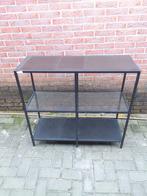 Stelling wandkast mat zwart met glazen plaat, Huis en Inrichting, Ophalen, Zo goed als nieuw