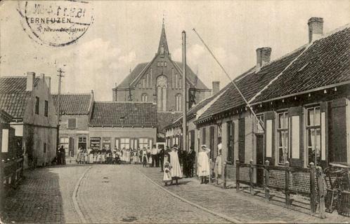 Nieuwstraat Terneuzen met kerk, Verzamelen, Ansichtkaarten | Nederland, Gelopen, Zeeland, Voor 1920, Ophalen of Verzenden