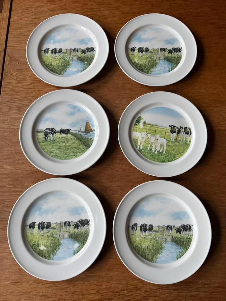 6 Ontbijtbordjes van Wiebe van der Zee, Huis en Inrichting, Keuken | Servies, Zo goed als nieuw, Bord(en), Overige stijlen, Aardewerk