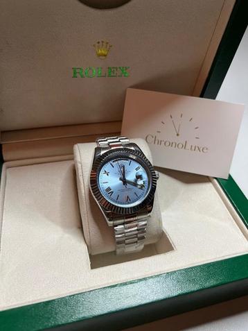 Rolex Day-Date | Ice Blue (Clean & Ribbeld bezel) | 40MM beschikbaar voor biedingen