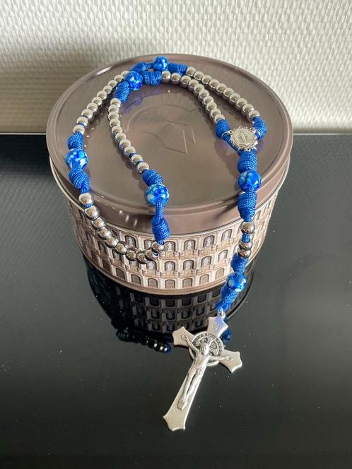 Rozenkrans - Caelum, Sieraden, Tassen en Uiterlijk, Kettingen, Nieuw, Zilver, Blauw, Met hanger, Ophalen of Verzenden