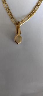 14 karaat gouden Figaro ketting met 14 karaat gouden hanger, Sieraden, Tassen en Uiterlijk, Kettingen, Ophalen of Verzenden, Zo goed als nieuw