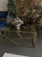 Salontafel modern metaal koper/goud glas, Huis en Inrichting, Tafels | Salontafels, Ophalen, 50 tot 100 cm, 50 tot 100 cm, Glas