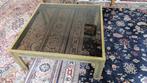 Antieke salontafel met gerookt Glas, Ophalen, Gebruikt, 100 tot 150 cm, 50 tot 100 cm