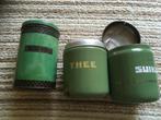 koffie thee suiker voorraad bus groen, Antiek en Kunst, Antiek | Emaille, Ophalen of Verzenden