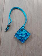 Muranoglas hanger vierkant, Ophalen of Verzenden, Zo goed als nieuw, Zilver, Overige materialen