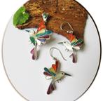 Kolibrie oorbellen en hanger, Overige kleuren, Nieuw, Ophalen of Verzenden, Met edelsteen