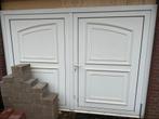 Witte garagepoort, Doe-het-zelf en Verbouw, Ophalen, Kunststof, Gebruikt, 120 cm of meer