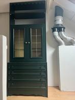 Houten kast met glas in lood deuren, Huis en Inrichting, Kasten | Vitrinekasten, Ophalen, Gebruikt, Glas, 50 tot 100 cm