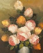 Leuk schilderij stilleven bloemen., Antiek en Kunst, Ophalen of Verzenden