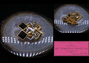 Goud/zilverkleurige clip oorbellen jaren 70/80 - K3SE1-Z5R beschikbaar voor biedingen