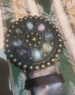 Bruine riem gesp met edelstenen 105cm, Ophalen of Verzenden, Zo goed als nieuw, Bruin, 100 cm of meer