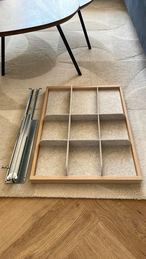 Uittrekbare plank met verdeler, eikeneffect, 50x58 cm, Huis en Inrichting, Kasten | Ladekasten, Zo goed als nieuw, Minder dan 100 cm