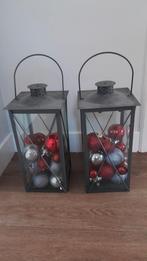 Metalen kandelaar/ windlichten incl. Kerstballen., Huis en Inrichting, Woonaccessoires | Kandelaars en Kaarsen, Ophalen, 25 tot 50 cm