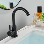 Mengkraan Wastafel kraan ZWART en RVS half hoog model Ore, Nieuw, Minder dan 100 cm, Zwart, 25 tot 50 cm