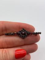 X293 Prachtige zilveren granaat broche, Sieraden, Tassen en Uiterlijk, Antieke sieraden, Ophalen of Verzenden, Zilver, Broche