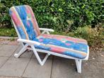 Kunststof Ligbed Inklapbaar met Kussen, Tuin en Terras, Ligbedden, Ophalen, Gebruikt, Kunststof, Verstelbaar