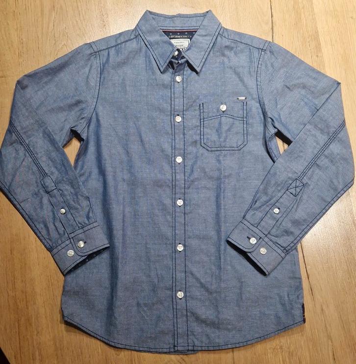 Als Nieuw! blauwe blouse - overhemd jongen, 152, Unlocked, Kinderen en Baby's, Kinderkleding | Maat 152, Zo goed als nieuw, Jongen