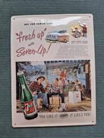 Retro 7up Reclamebord "Out For Family Fun!" - Vintage Stijl, Ophalen of Verzenden, Zo goed als nieuw, Reclamebord