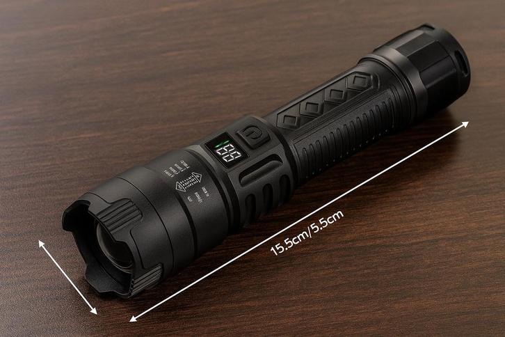 Tactische LED Zaklamp – Superfel 2000LM, Caravans en Kamperen, Zaklampen, Nieuw, Batterij, Ophalen of Verzenden