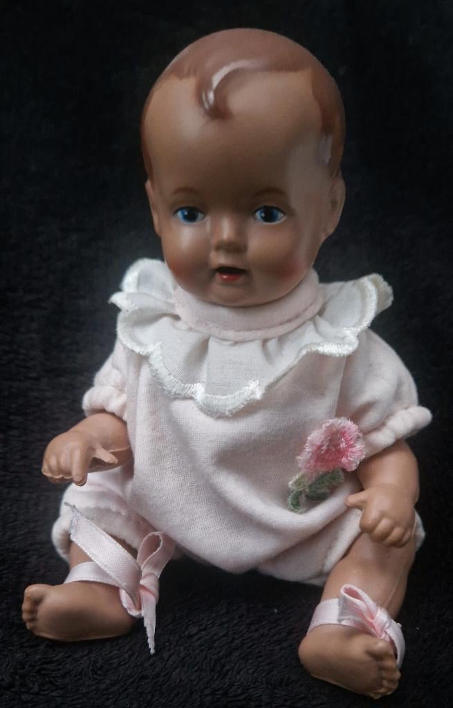 Antiek celluloid  babypopje Schildpad 16 vrijwel nieuwstaat, Antiek en Kunst, Antiek | Speelgoed, Ophalen of Verzenden