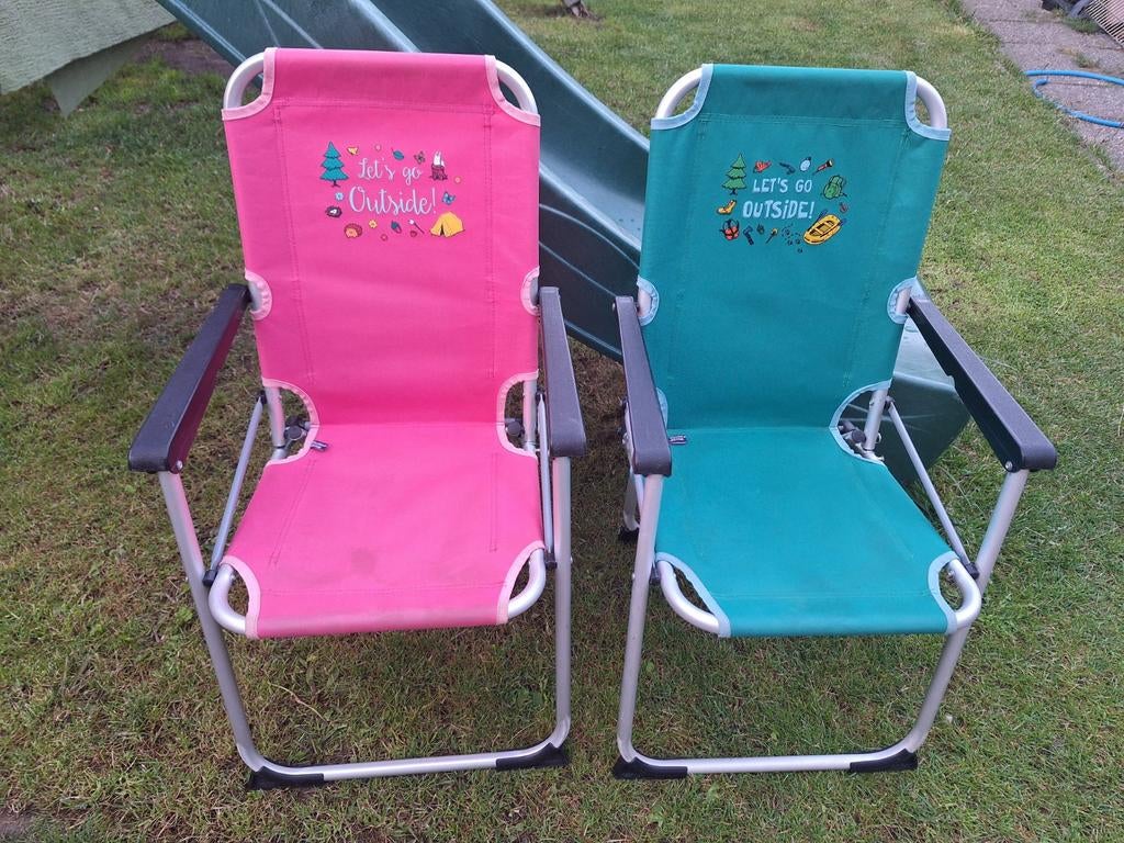 2 kinder campingstoeltjes, Caravans en Kamperen, Kampeermeubelen, Ophalen of Verzenden, Zo goed als nieuw, Campingstoel