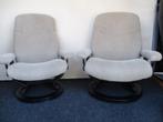 SUPERNETTE set Stressless Consul classic M + L beige stof, Huis en Inrichting, Fauteuils, Ophalen, Zo goed als nieuw, Metaal