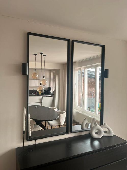 Set van 2 moderne spiegels, Huis en Inrichting, Woonaccessoires | Spiegels, Zo goed als nieuw, 75 tot 100 cm, 150 tot 200 cm, Rechthoekig