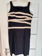 elegante geheel gevoerde linnen jurk, Zwart, Ophalen of Verzenden, Zo goed als nieuw, Knielengte