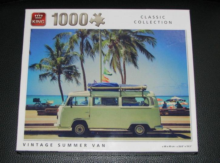 Puzzel 1000 stukjes. VW bus. Merk : King, Hobby en Vrije tijd, Denksport en Puzzels, Gebruikt, Legpuzzel, 500 t/m 1500 stukjes