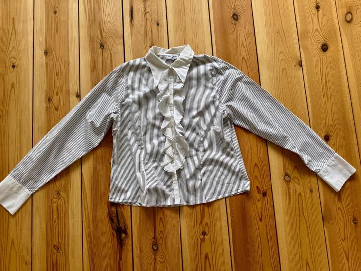 Anne Fontaine Blouse met ruches - maat 46 / Large XL, Kleding | Dames, Blouses en Tunieken, Zo goed als nieuw, Maat 46/48 (XL) of groter