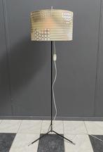 60 jaren Zwarte 3poot vloer lamp stof kap hoogte verstelbare, Ophalen, Gebruikt, Metaal, Vintage