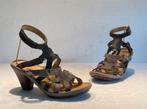 Art design slingback sandalen hoge hak zwart grijs bruin 37, Kleding | Dames, Ophalen of Verzenden