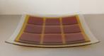 Schaal Fused Glas - Rood / Oranje - groot, Schaal, Vierkant, Ophalen of Verzenden, Nvt