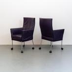 ACTIE!! 50x Montis Chaplin Stoel Paars Leer - Grijs/Wiel, Overige kleuren, Ophalen of Verzenden, Zo goed als nieuw, Metaal