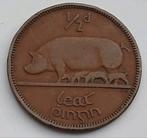 1/2 Penny 1941 Ierland Halfpenny Munt WO2 Varken Zeug WW2, Ophalen of Verzenden