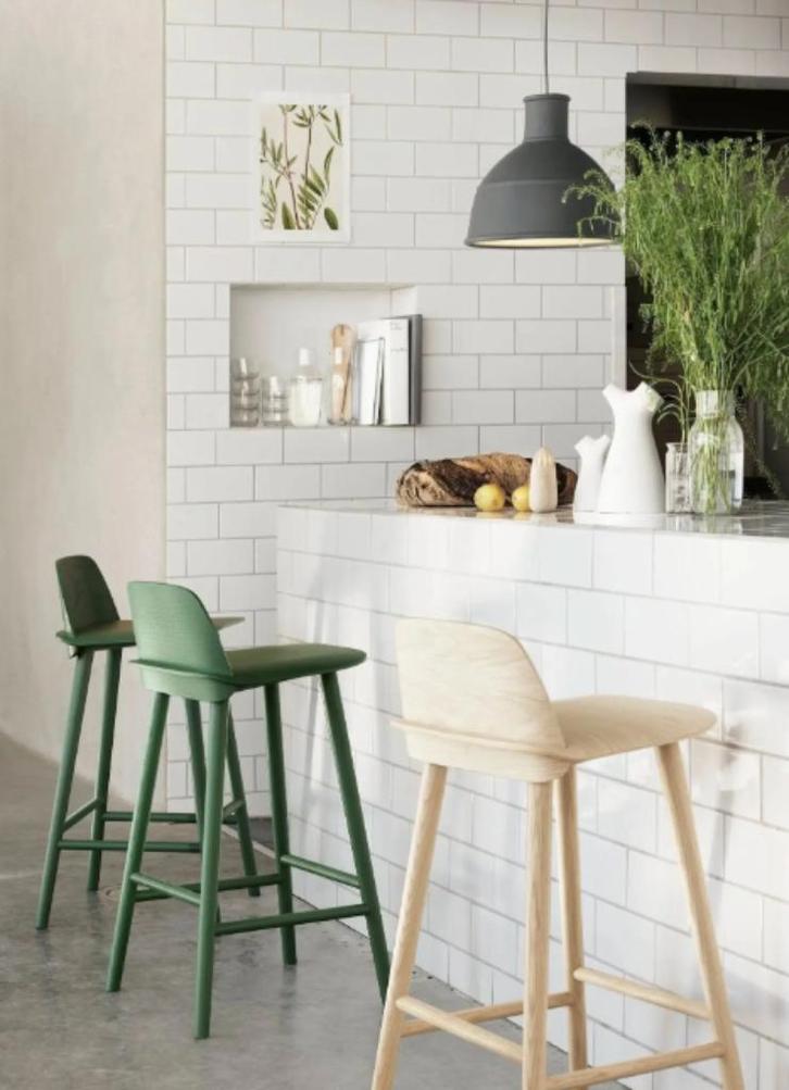 3 X Muuto Unfold lamp Grijs, Huis en Inrichting, Lampen | Hanglampen, Zo goed als nieuw, Minder dan 50 cm, Kunststof, Overige materialen