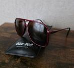 Vintage Zonnebril Tico-sol/Oostenrijk bordeauxrood- 14cm br, Overige merken, Gebruikt, Zonnebril, Ophalen of Verzenden