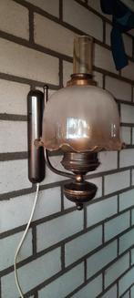 Vintage Wandlamp met Glazen Kap, Ophalen, Gebruikt, Glas, Vintage