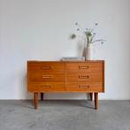 VINTAGE | SIDETABLE | LADEKAST | DRESSOIR, Ophalen, Gebruikt, Vintage Deens, Eikenhout