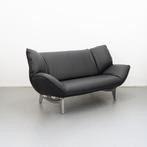 2x Leolux Tango 2-zits/192cm Bank Zwart Leer - Gepolijst, Niet ingevuld, Niet ingevuld, 125 cm of meer, Zo goed als nieuw