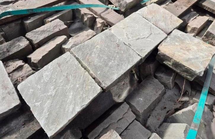 10m² Rustieke terrastegels kandla 14x14x3/5 restpartij, Tuin en Terras, Tegels en Klinkers, Nieuw, Terrastegels, Overige materialen