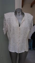 prachtig vintage blousje roomwit met kant Canda 46, Wit, Maat 46/48 (XL) of groter, Ophalen of Verzenden, Zo goed als nieuw