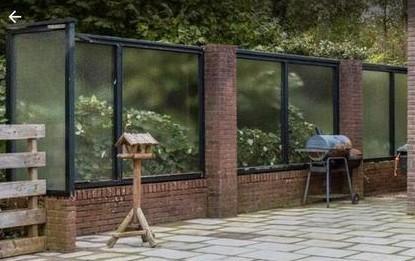 Figuurglas uit windscherm - gratis, Tuin en Terras, Overkappingen, Gebruikt, Ophalen
