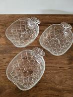 Ananas schaaltjes 3 stuks glas, Ophalen of Verzenden, Overige stijlen, Glas, Schaal of Schalen