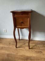 Antiek houten bijzettafeltje met lade, Ophalen, Gebruikt, Minder dan 45 cm, 70 cm of meer