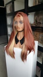 Luxe Lace Pruik:  Koperbruin met Blond - Stijl - 65 cm, Ophalen of Verzenden, Nieuw, Pruik of Haarverlenging