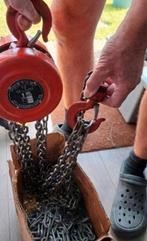 Hand kettingtakel 1 ton 3m, Ophalen of Verzenden, Zo goed als nieuw, Handmatig