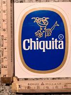 Vintage sticker Chiquita bananen merk logo blauw goud wit, Verzamelen, Stickers, Ophalen of Verzenden, Zo goed als nieuw, Overige typen